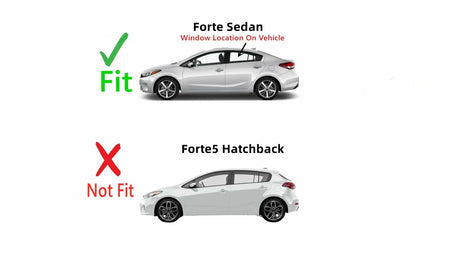 Driver Left Side Rear Door Window Door Glass Compatible with Kia Forte 4 Door Sedan 2014-2018 Models