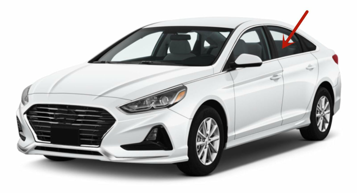 Driver Left Side Rear Door Window Door Glass Compatible with Hyundai Sonata 4-Door Sedan 2015-2019 Models (Not For Sonata Hybrid)