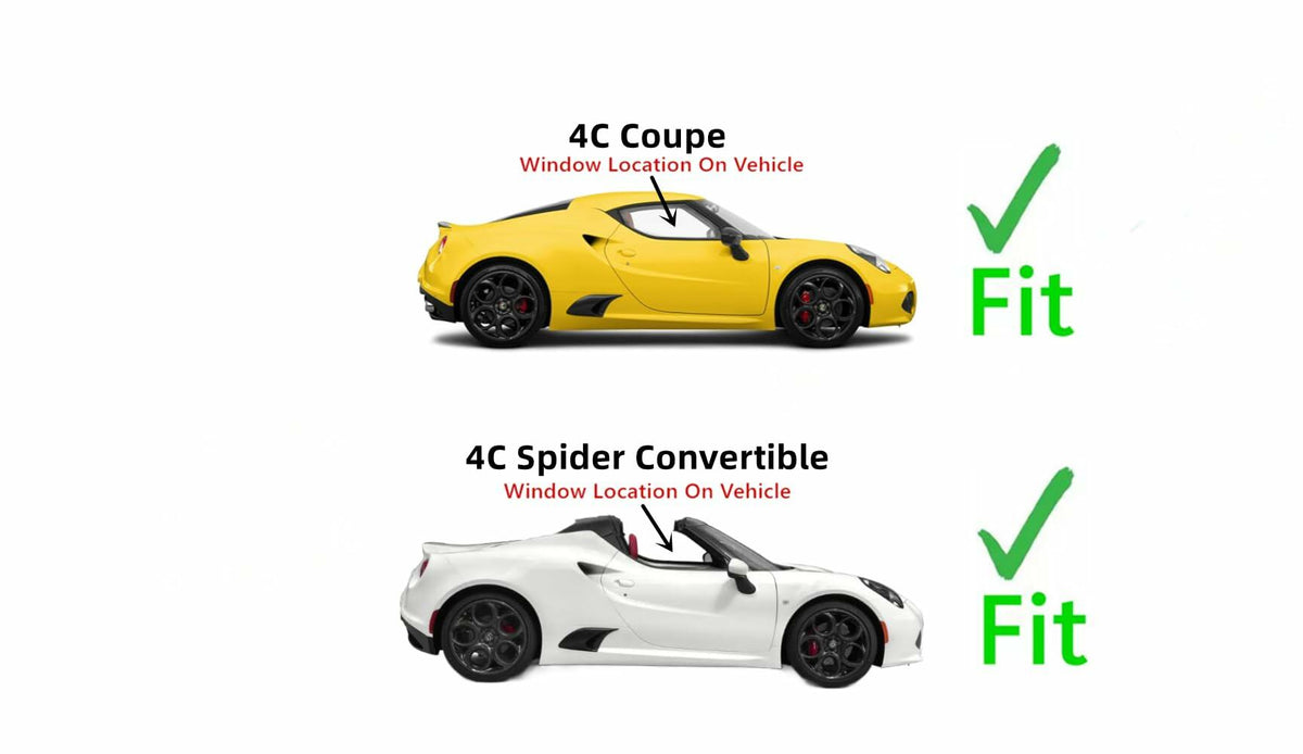 Passenger Right Side Door Window Door Glass Compatible with Alfa Romeo 4C / 4C Spider 2015-2020 Models
