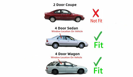 Passenger Right Rear Door Window Door Glass Compatible with Honda Accord 4 Door Sedan/Wagon 1994-1997 Models
