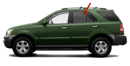 Driver Left Side Rear Door Window Door Glass Compatible with Kia Sorento 2003-2010 Models