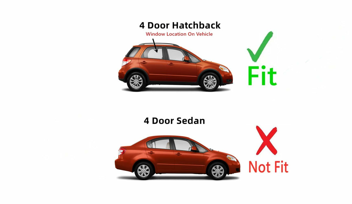 Passenger Right Side Rear Door Window Door Glass Compatible with Suzuki SX4 4 Door Hatchback 2007-2013 Models