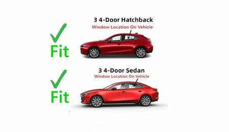 OEM Driver Left Side Rear Door Window Door Glass Compatible with Mazda 3 2014-2018 Models