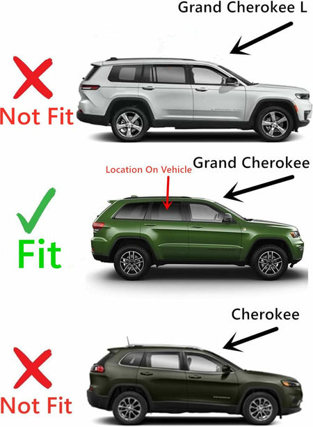 Laminated Privacy Passenger Right Side Rear Door Window Door Glass Compatible with Jeep Grand Cherokee 2022-2026 Models