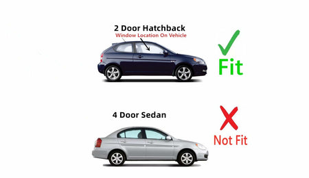 Passenger Right Side Door Window Door Glass Compatible with Hyundai Accent 2 Door Hatchback 2007-2011 Models