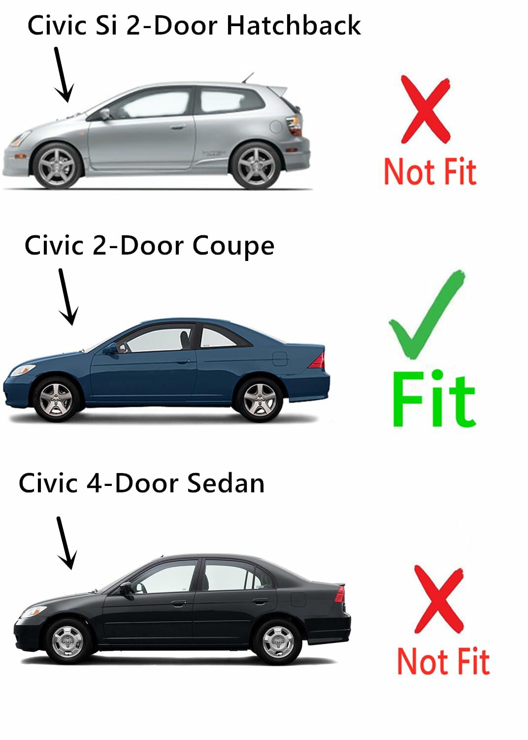 Driver Left Side Door Window Door Glass Compatible with Honda Civic 2 Door Coupe 2001-2005 Models