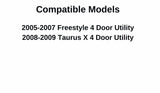 Passenger Right Side Rear Door Window Door Glass Compatible with Ford Freestyle 2005-2007 Models/Ford Taurus X 2008-2009 Models