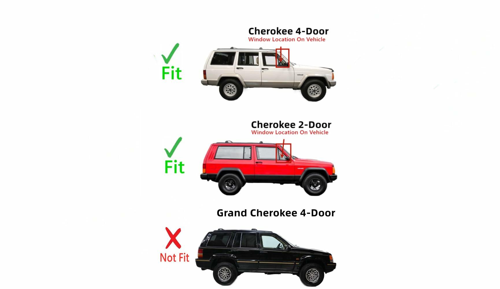 Movable Passenger Right Side Front Vent Window Vent Glass Compatible with Jeep Cherokee 1993-1994 Models