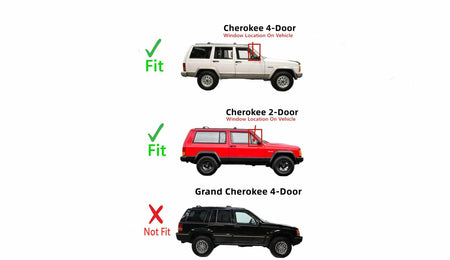 Movable Passenger Right Side Front Vent Window Vent Glass Compatible with Jeep Cherokee 1993-1994 Models