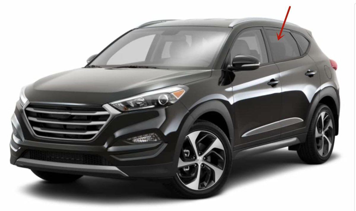 Driver Left Side Rear Door Window Door Glass Compatible with Hyundai Tucson 2016-2021 Models