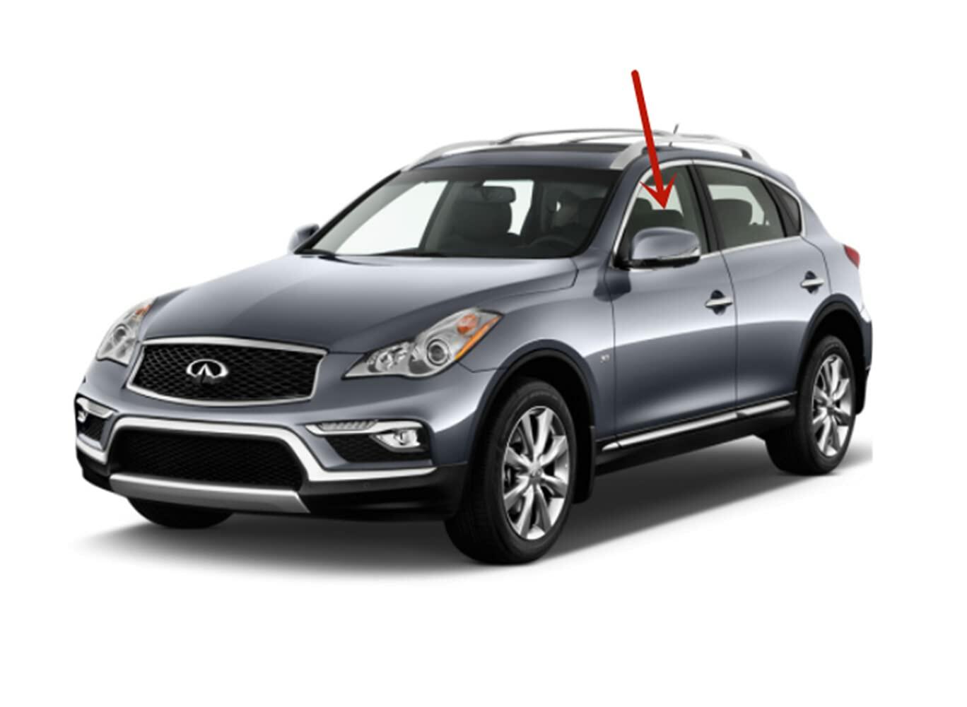 Driver Left Side Front Door Window Door Glass Compatible with Infiniti EX35 / EX37 / QX50 2008-2017 Models