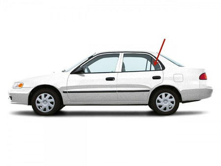 Driver Left Side Rear Vent Window Vent Glass Compatible with Toyota Corolla/Chevrolet Prizm 4 Door Sedan 1998-2002 Models