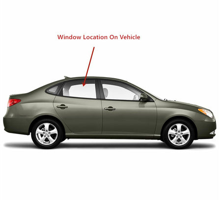 Passenger Right Side Rear Door Window Door Glass Compatible with Hyundai Elantra 4 Door Sedan 2007-2010 Models
