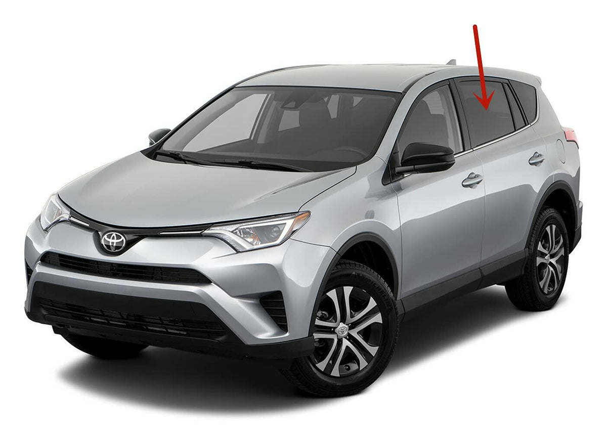 Driver Left Side Rear Door Window Door Glass Compatible with Toyota RAV4 2013-2018 Models