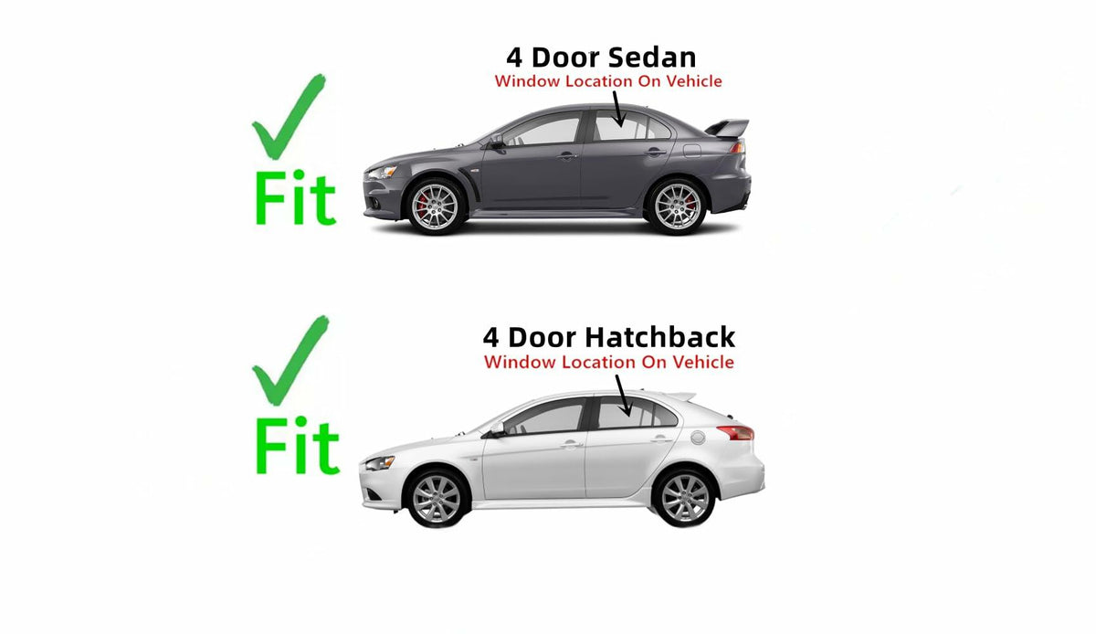 Driver Left Side Rear Door Window Door Glass Compatible with Mitsubishi Lancer 2008-2018 Models