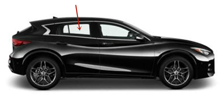 Passenger Right Side Rear Door Window Door Glass Compatible with Infiniti QX30 2017-2019 Models