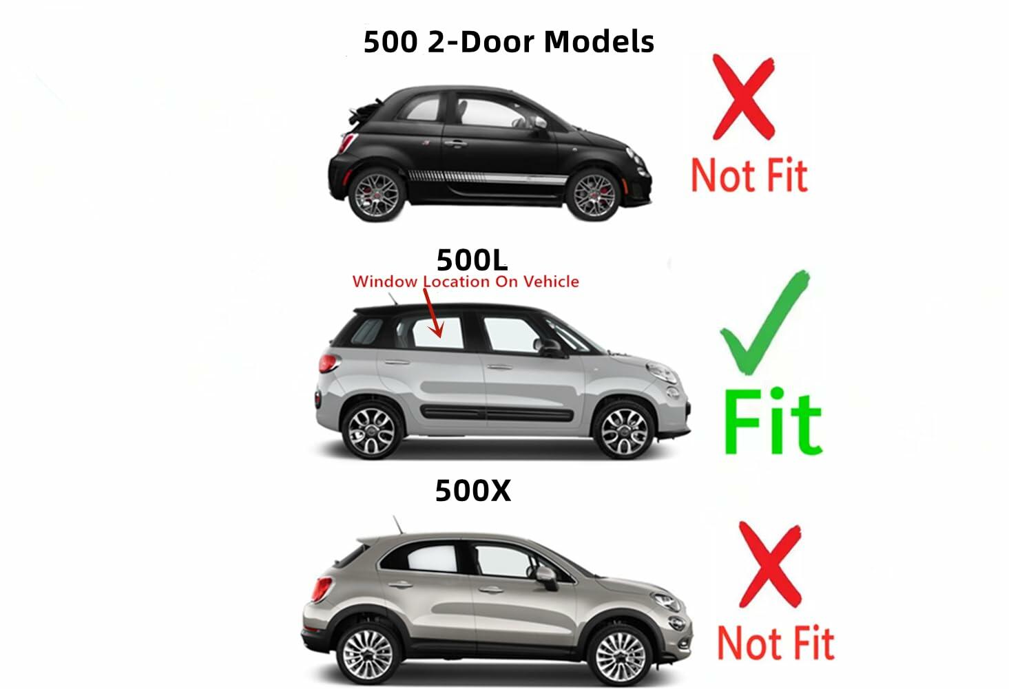 OEM Passenger Right Side Rear Door Window Door Glass Compatible with Fiat/Chrysler 500L 2014-2021 Models