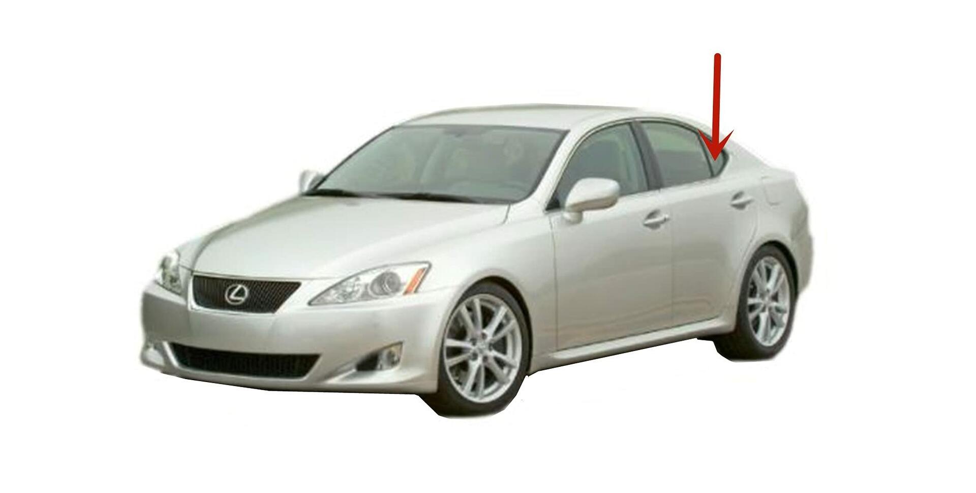Driver Left Side Rear Vent Window Vent Glass Compatible with Lexus IS-F 4 Door Sedan 2008-2014 Models
