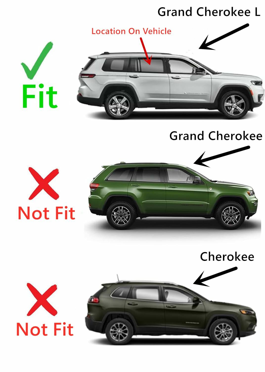 4MM Laminated Privacy Passenger Right Side Rear Door Window Door Glass Compatible with Jeep Grand Cherokee L 2021-2026 Models