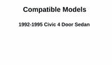 Passenger Right Side Front Door Window Door Glass Compatible with Honda Civic 4 Door Sedan 1992-1995 Models