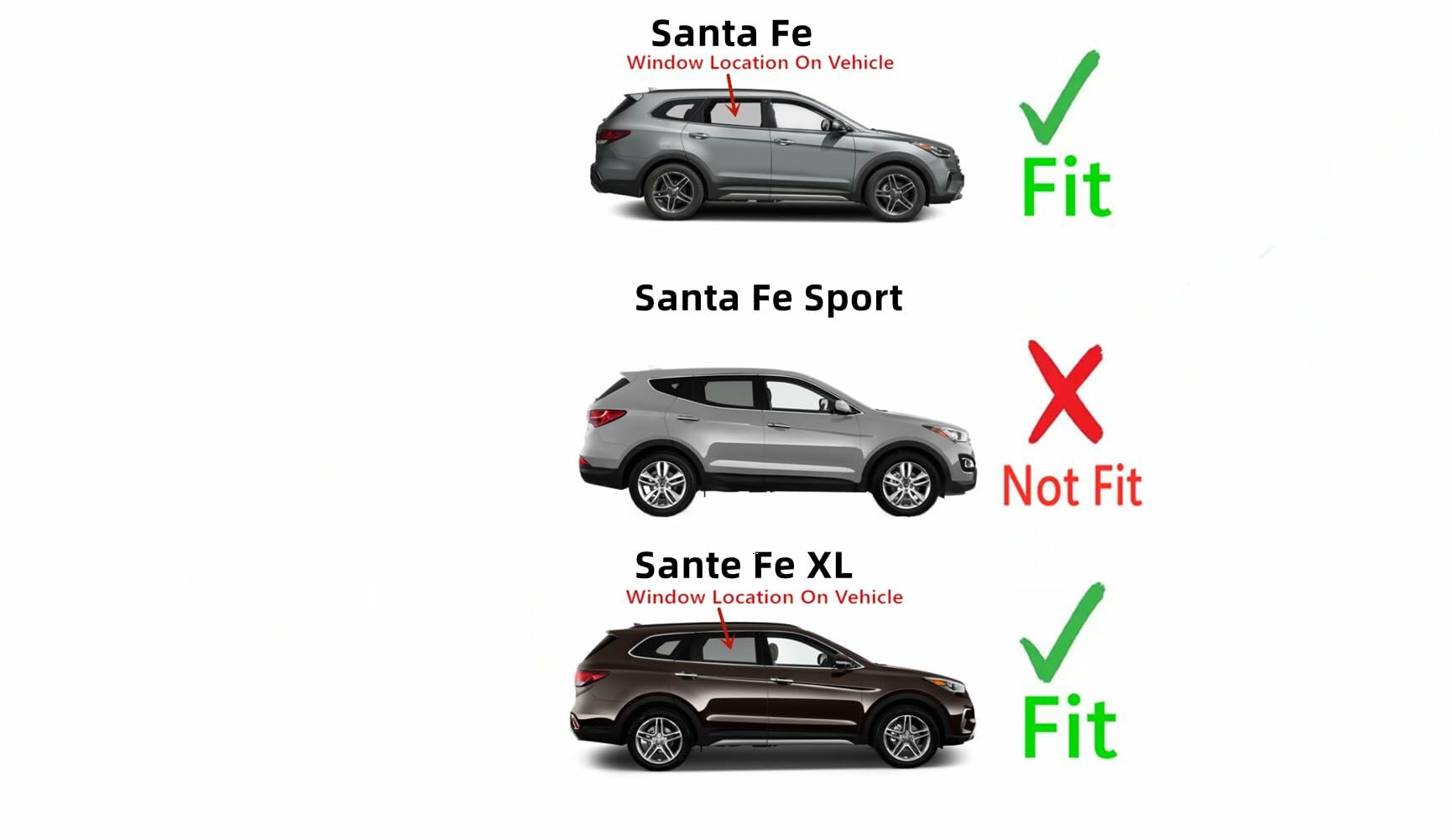Passenger Right Side Rear Door Window Door Glass Compatible with Hyundai Santa Fe 2013-2018 Models / Santa Fe XL 2019 Models