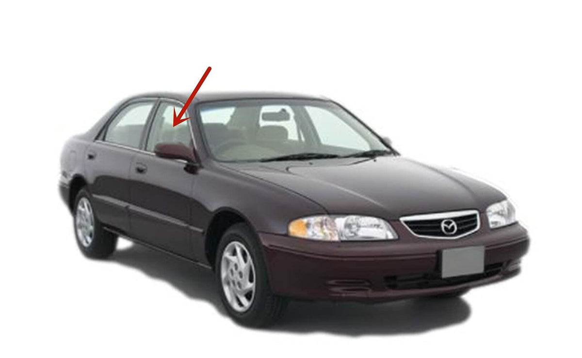 Passenger Right Side Front Door Window Door Glass Compatible with Mazda 626 4 Door Sedan 1998-2002 Models