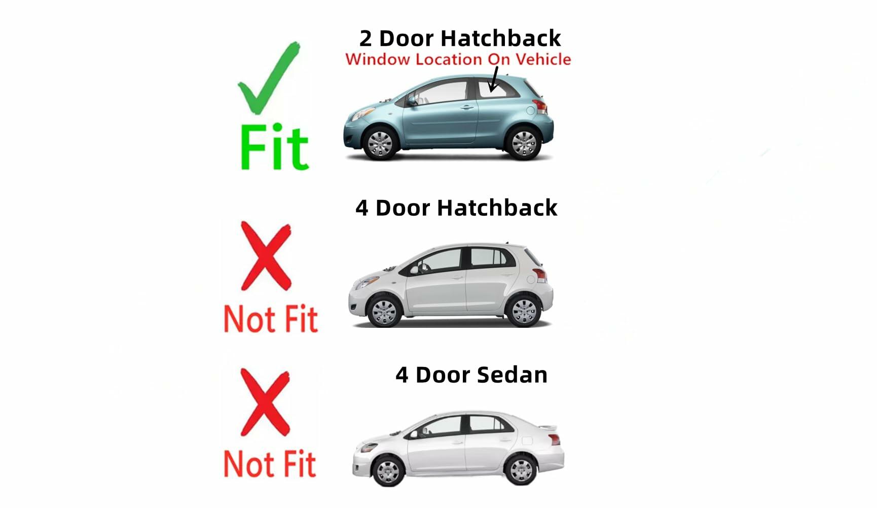 Driver Left Side Rear Quarter Glass Quarter Window Compatible with Toyota Yaris 2 Door Hatchback 2006-2011 Models