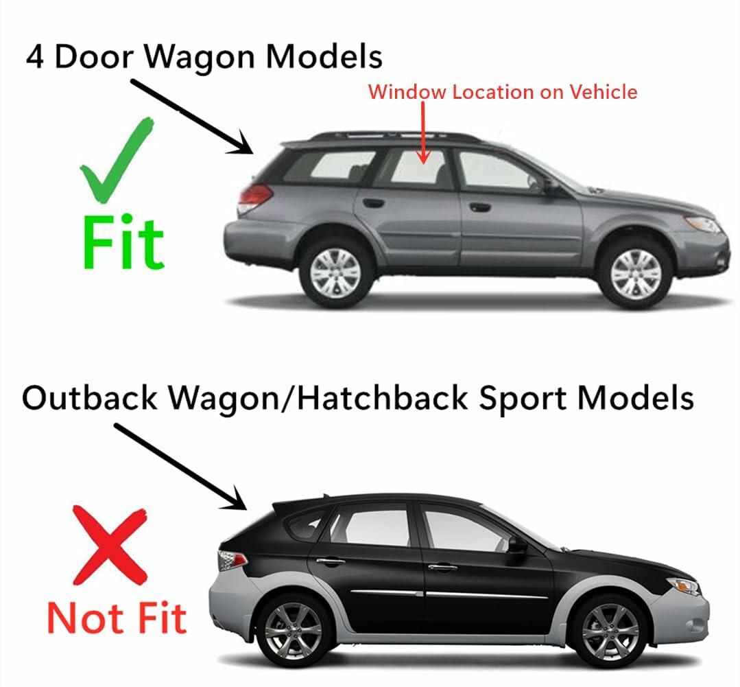 Passenger Right Side Rear Door Window Door Glass Compatible with Subaru Legacy/Subaru Outback 4 Door Wagon 2005-2009 Models