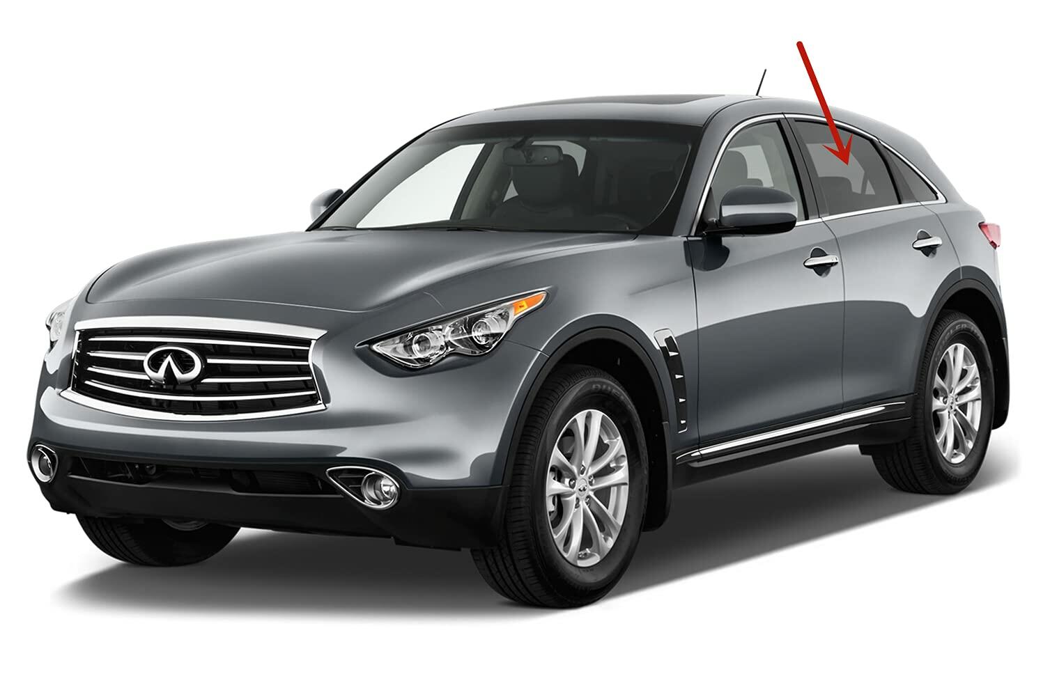 Driver Left Side Rear Door Window Door Glass Compatible with Infiniti FX35 FX37 FX50 QX70 2009-2017 Models