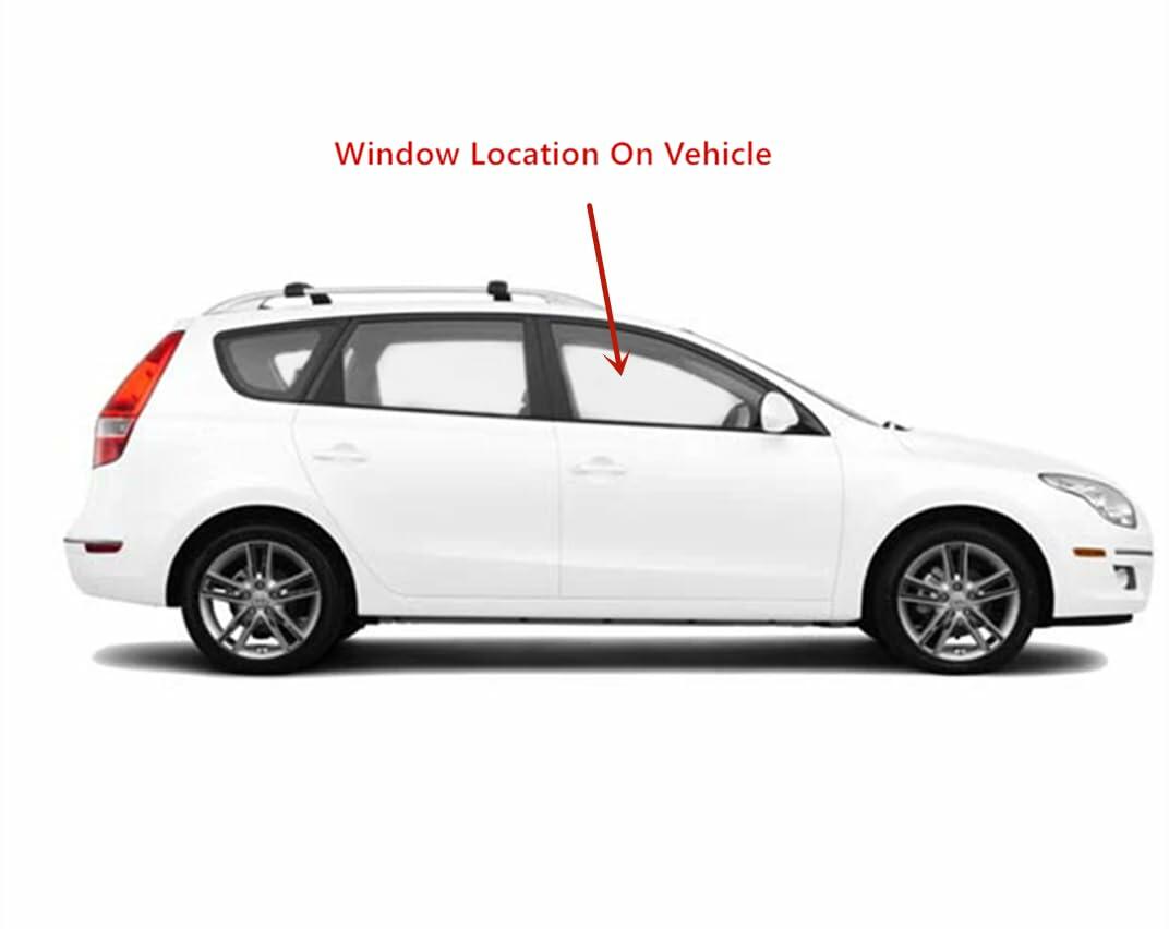 Passenger Right Side Front Door Window Door Glass Compatible with Hyundai Elantra 2009-2011 / Elantra Touring 2012 4 Door Wagon Models