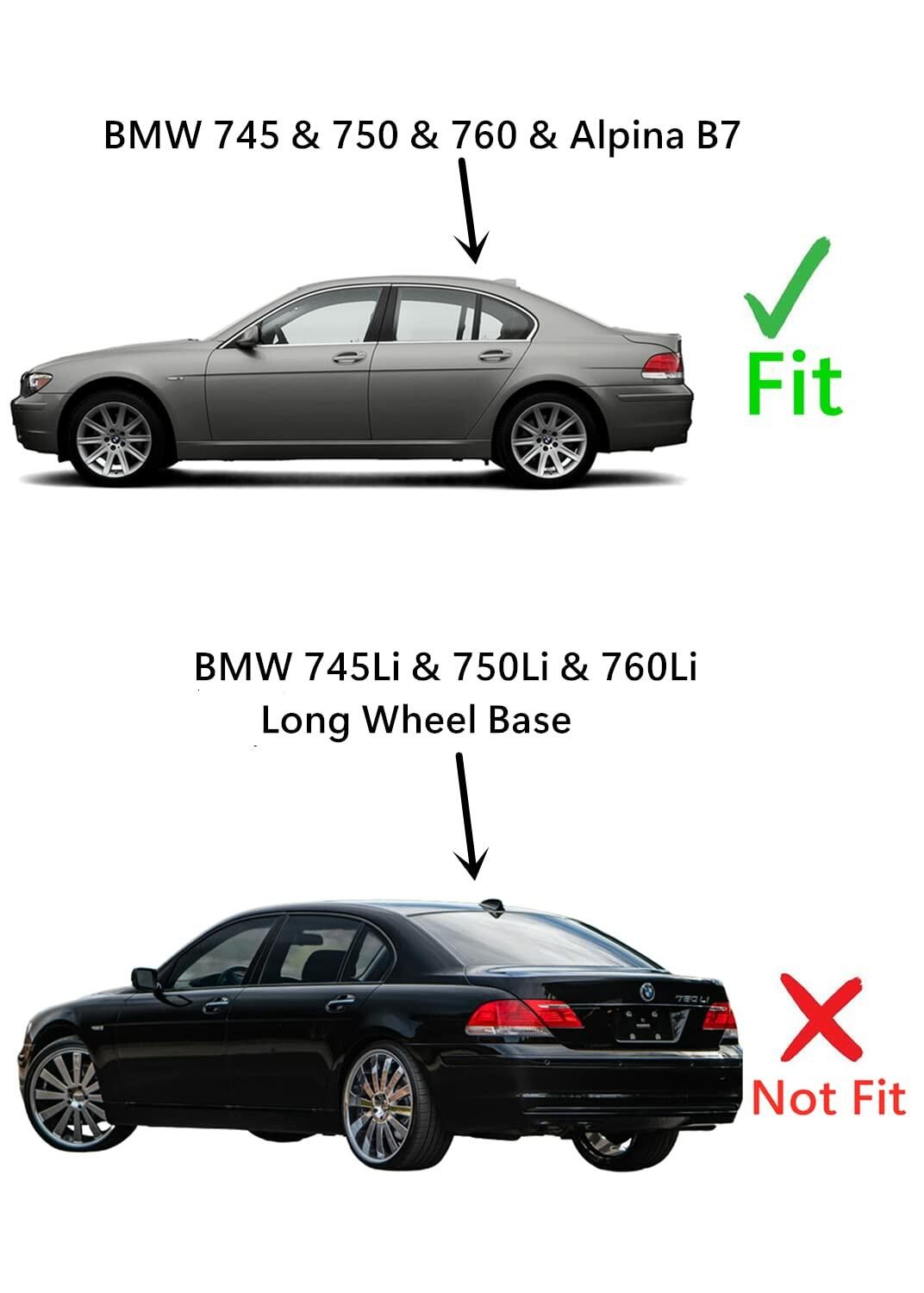 Laminated Driver Left Side Rear Door Window Glass Compatible with BMW 745i 750i 760i / Alpina B7 2002-2008 Models (Not For 745Li 750Li 760Li Long Wheel Base)