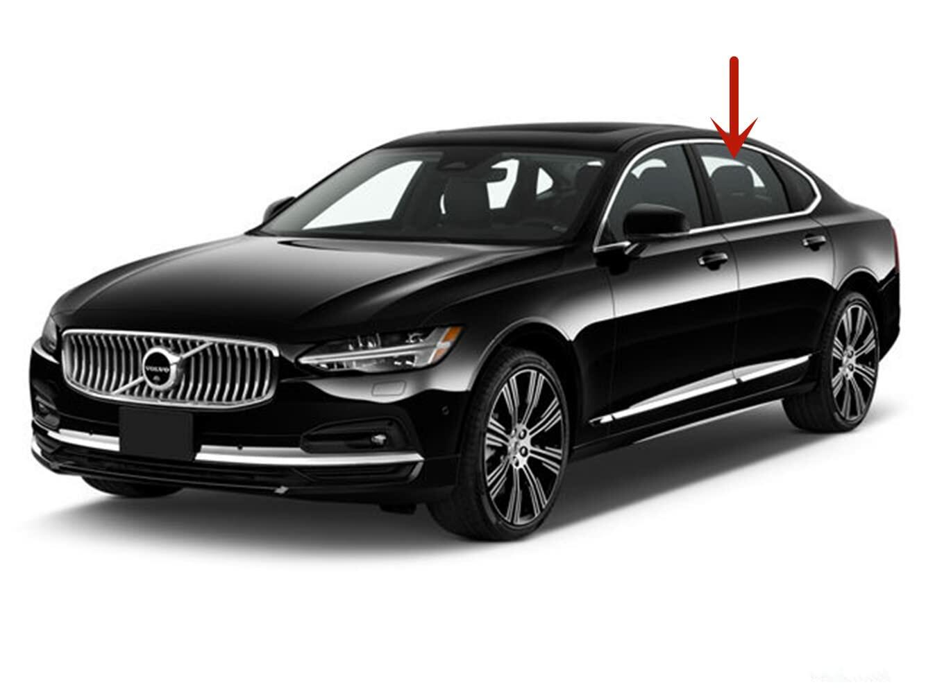 Tempered Driver Left Side Rear Door Window Door Glass Compatible with Volvo S90 2017-2025 Models