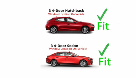 Passenger Right Side Front Door Window Door Glass Compatible with Mazda 3 2014-2018 Models