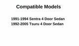 Driver Left Side Rear Vent Window Vent Glass Compatible with Nissan Sentra 1991-1994 / Tsuru 1992-2005 4 Door Sedan Models