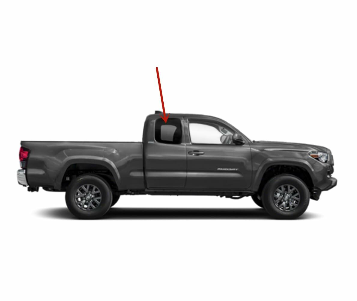 Passenger Right Side Rear Quarter Window Quarter Glass Compatible with Toyota Tacoma 2&4 Door Extended Cab Pickup 2016-2023 Models