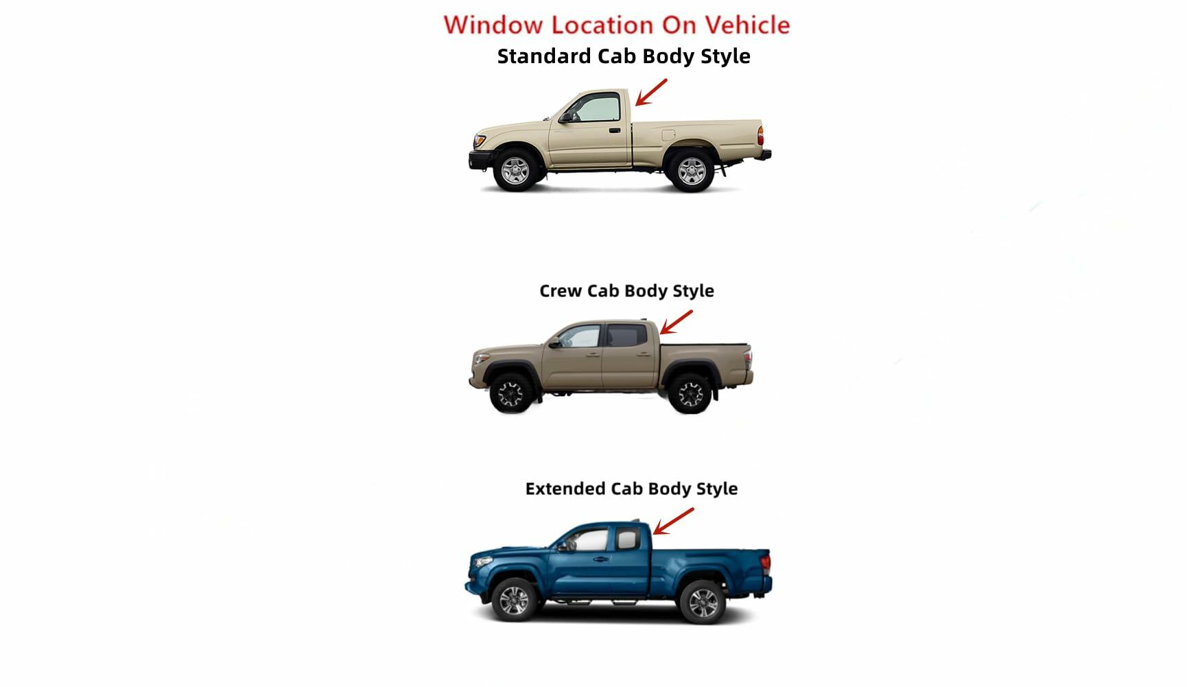 Stationary Back Window Back Glass Compatible with Toyota Tacoma Pickup 2005-2023 Models