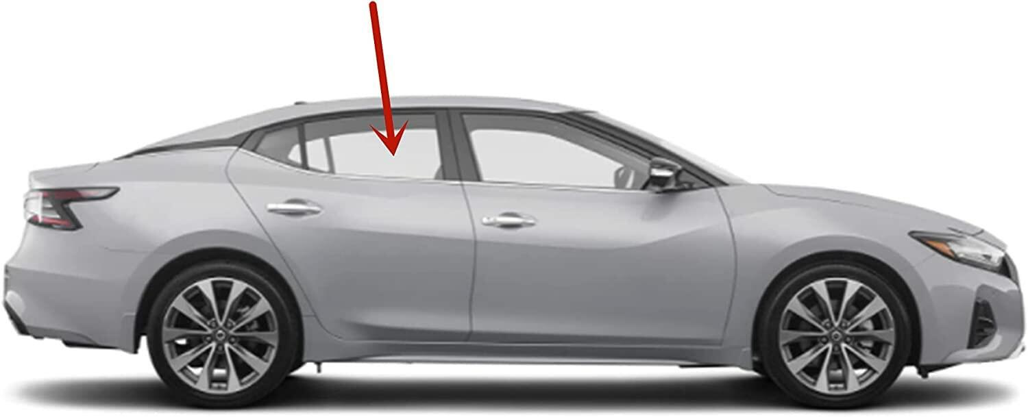 Passenger Right Side Rear Door Window Door Glass Compatible with Nissan Maxima 2016-2018 Model