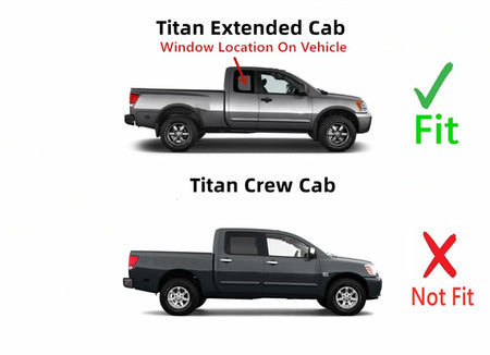 Passenger Right Side Rear Quarter Window Quarter Glass Compatible with Nissan Titan 2 Door Extended Cab 2004-2015 Models