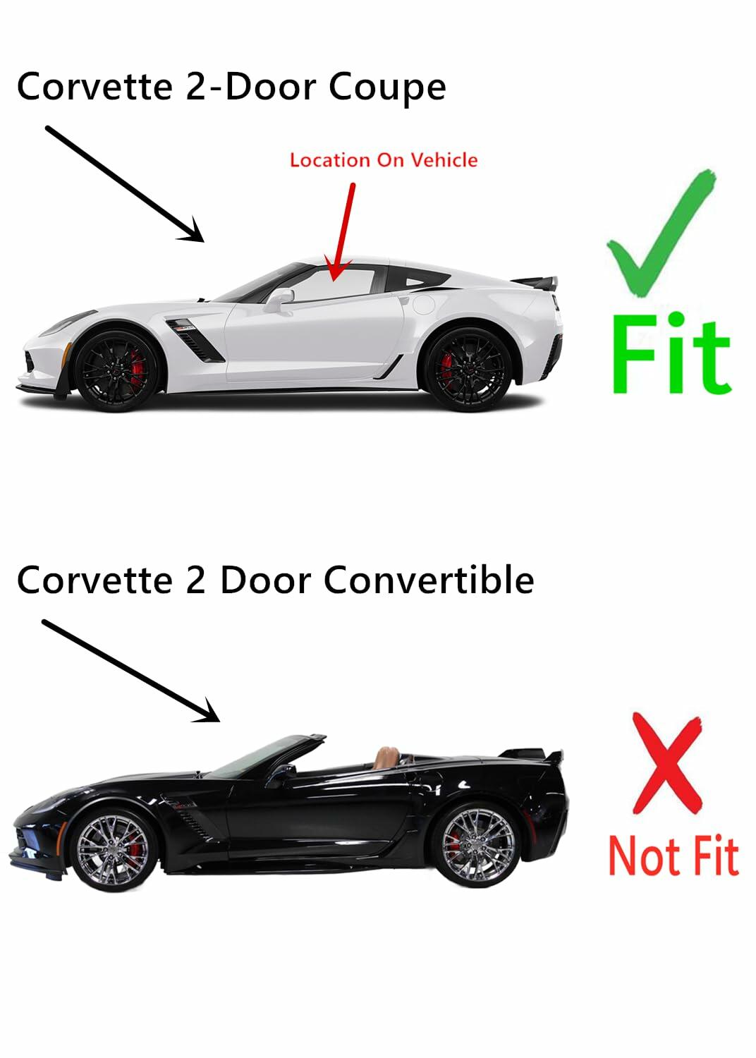 Tempered Driver Left Side Door Window Door Glass Compatible with Chevrolet Corvette 2-Door Coupe 2014-2019 Models