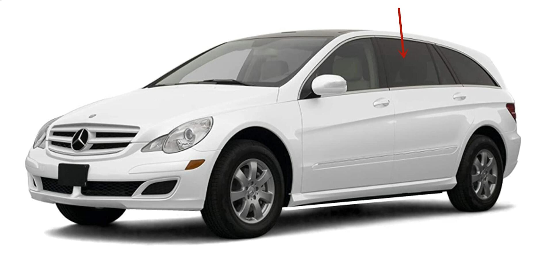 Driver Left Side Rear Door Window Door Glass Compatible with Mercedes Benz R320 R350 R500 R63AMG 2006-2012 Models