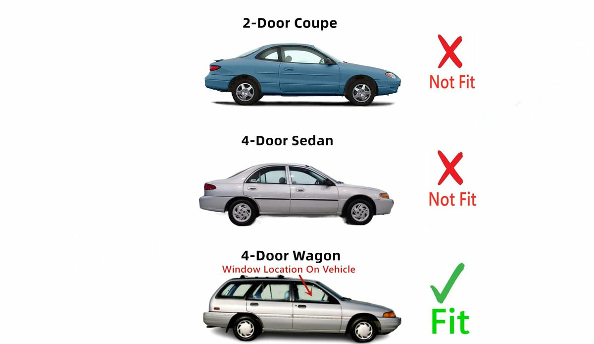 Passenger Right Side Front Door Window Door Glass Compatible with Ford Escort/Mercury Tracer 4 Door Wagon 1997-1999 Models