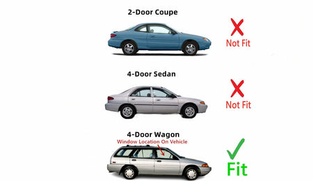 Passenger Right Side Front Door Window Door Glass Compatible with Ford Escort/Mercury Tracer 4 Door Wagon 1997-1999 Models