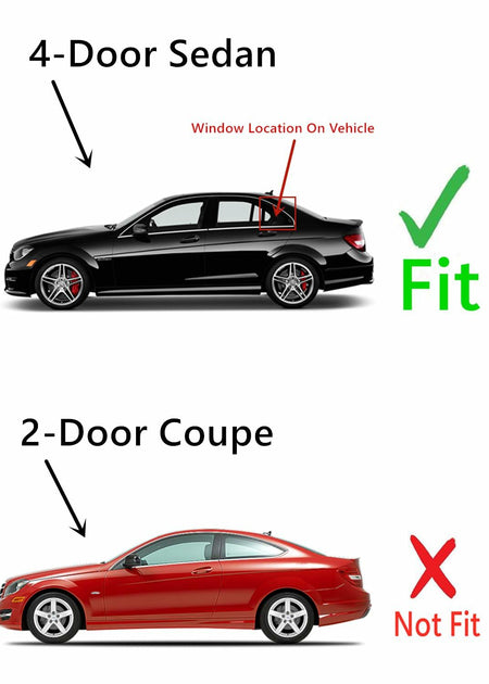 Driver Left Side Rear Vent Window Vent Glass Compatible with Mercedes Benz C250 / C300 / C350 / C63 AMG 4 Door Sedan 2012-2014 Models
