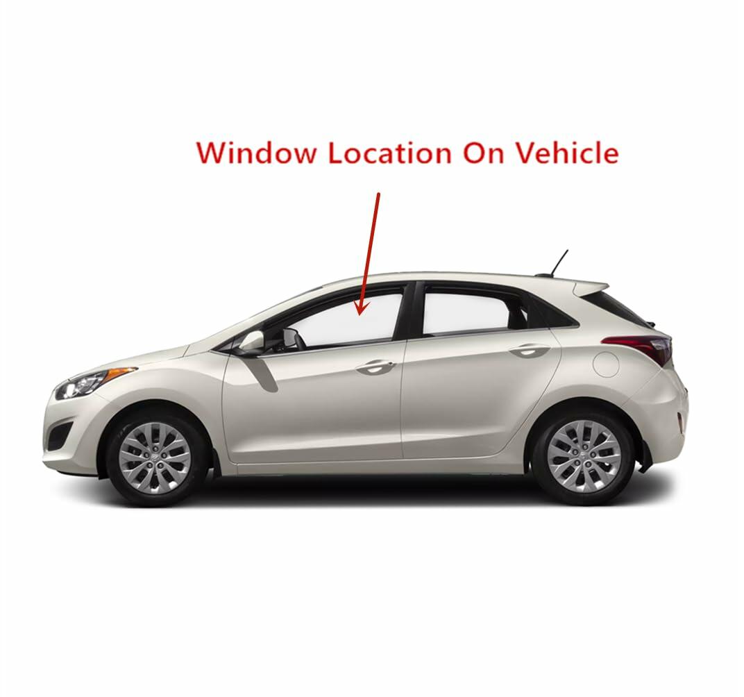Driver Left Side Front Door Window Door Glass Compatible with Hyundai Elantra GT 4 Door Hatchback 2013-2017 Models