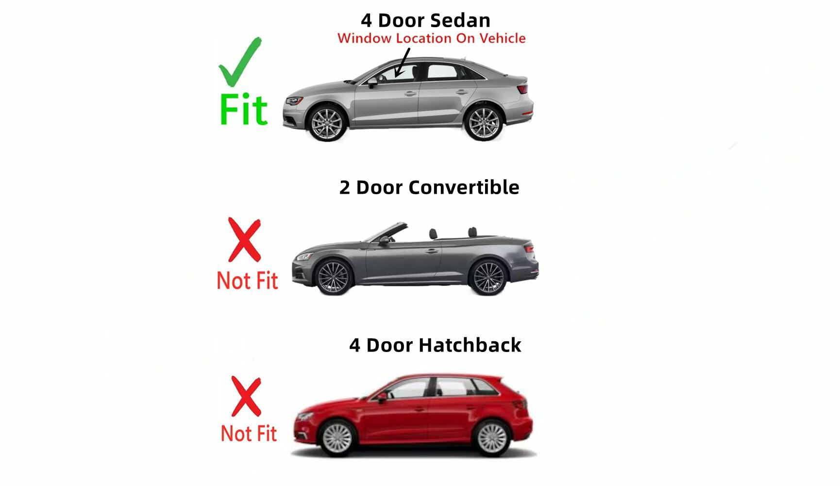 Tempered Driver Left Side Front Door Window Door Glass Compatible with Audi A3 / S3 4-Door Sedan 2015-2020 Models