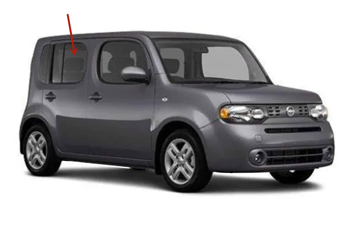 Passenger Right Side Rear Door Window Door Glass Compatible with Nissan Cube 2009-2014 Models