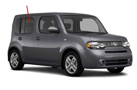 Passenger Right Side Rear Door Window Door Glass Compatible with Nissan Cube 2009-2014 Models
