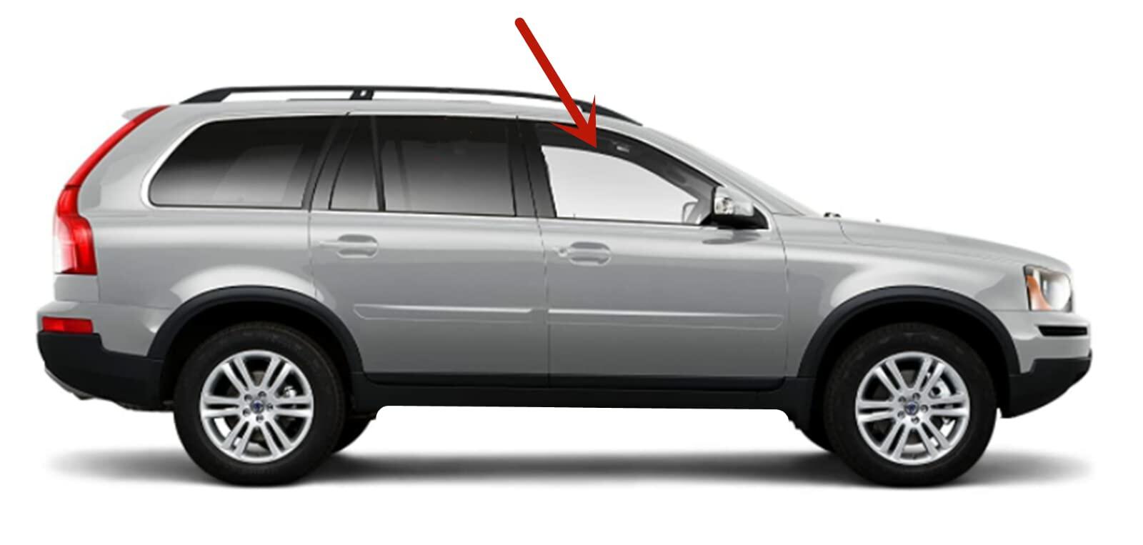 Tempered Passenger Right Side Front Door Window Door Glass Compatible with Volvo XC90 2003-2014 Models