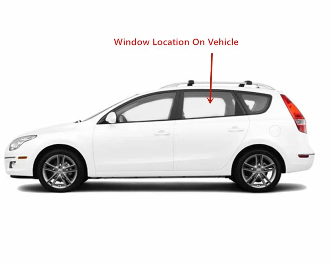 Driver Left Side Rear Door Window Door Glass Compatible with Hyundai Elantra 2009-2011 / Elantra Touring 2012 4 Door Wagon Models