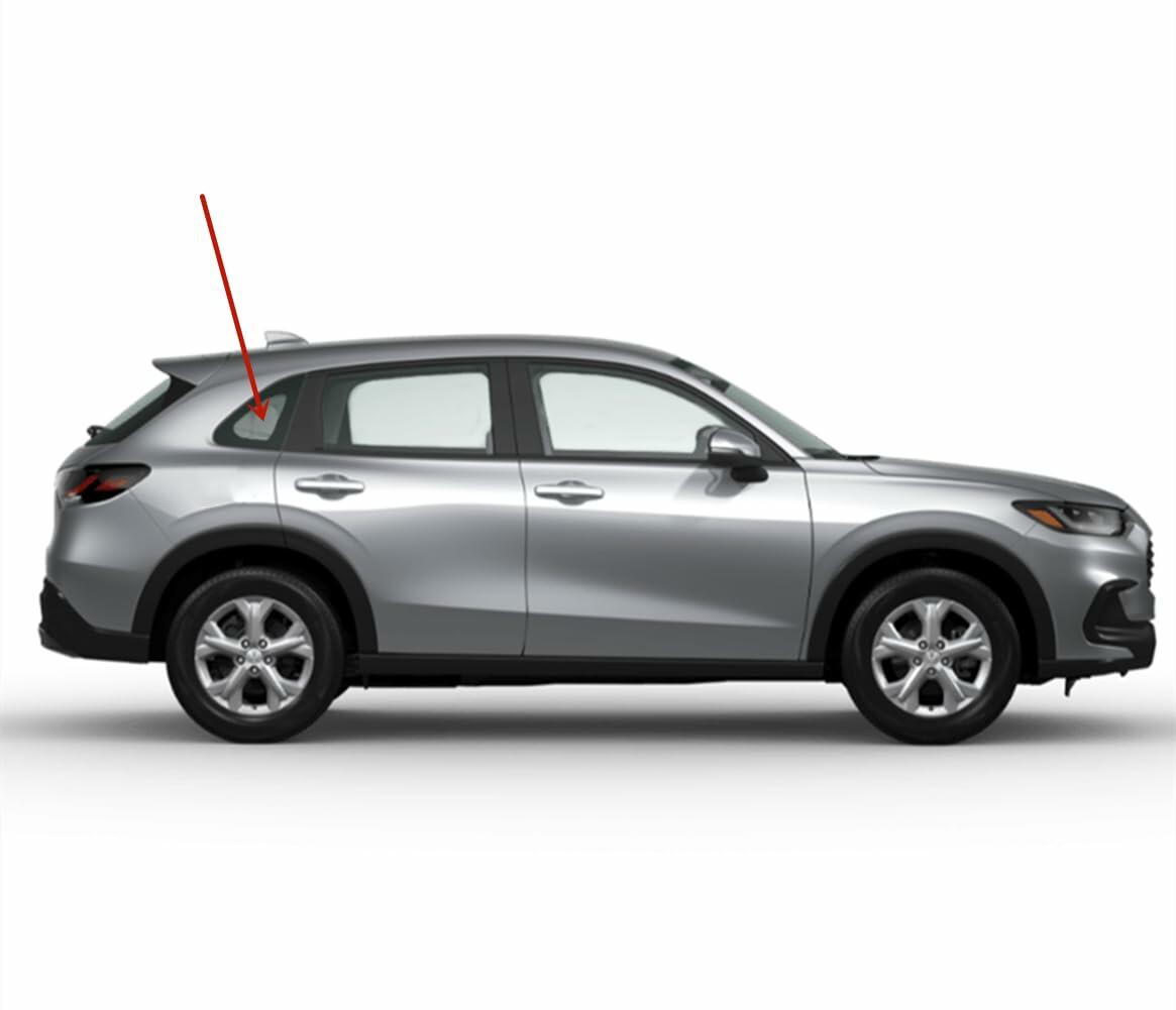 Tempered Clear Passenger Right Side Quarter Window Quarter Glass Compatible with Honda HR-V 2023-2026 Models
